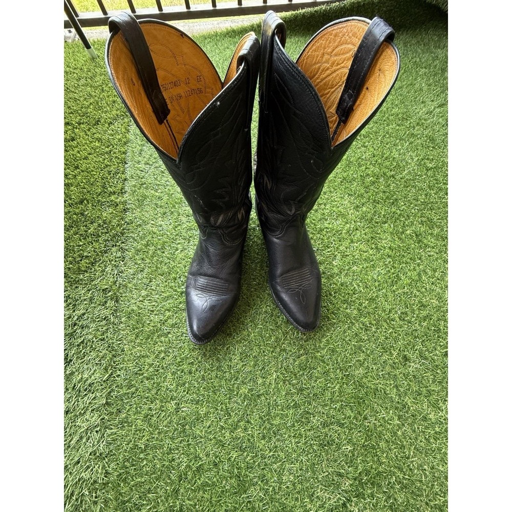 NOCONA Competitor  12ЕЕ Black Leather Pointed Toe Boots